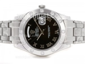 Replica Rolex Masterpiece Ii Swiss Eta 2836 Movement Roman Markers With Black Dial Watch